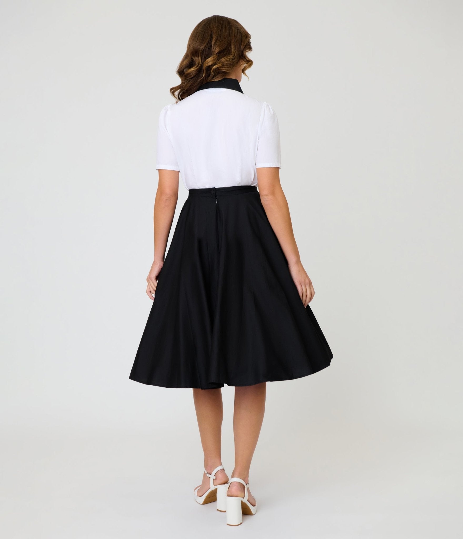 Disney Pride Collection by Unique Vintage Black & Mickey Heart Pocket Sally Swing Skirt - Unique Vintage - Womens, BOTTOMS, SKIRTS