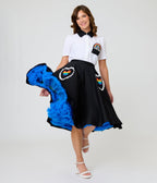 Disney Pride Collection by Unique Vintage Black & Mickey Heart Pocket Sally Swing Skirt - Unique Vintage - Womens, BOTTOMS, SKIRTS