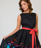 Disney Pride Collection by Unique Vintage Black & Rainbow Stripe Mickey Cutout Swing Dress - Unique Vintage - Womens, DRESSES, SWING