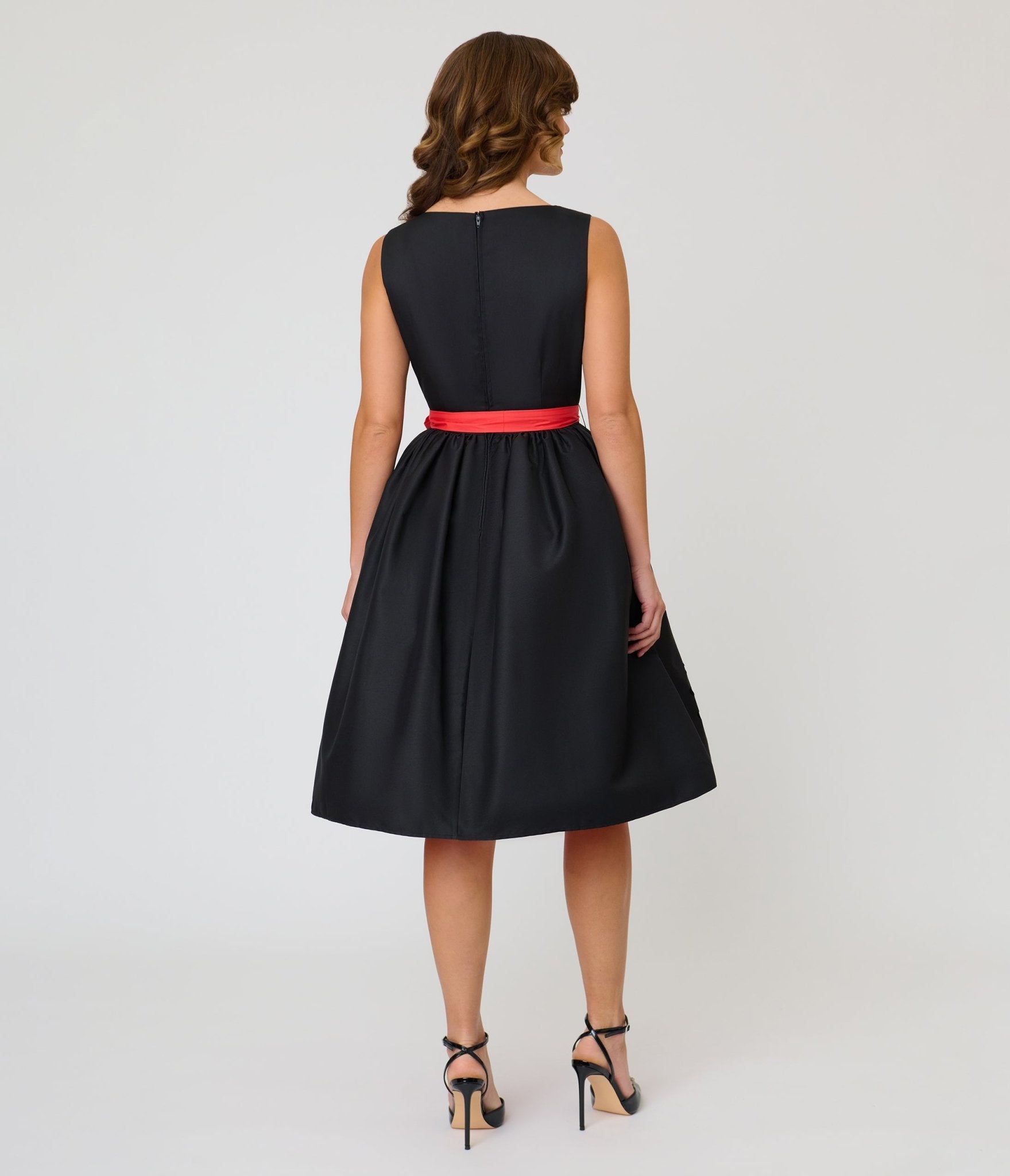 Disney Pride Collection by Unique Vintage Black & Rainbow Stripe Mickey Cutout Swing Dress M/8-10