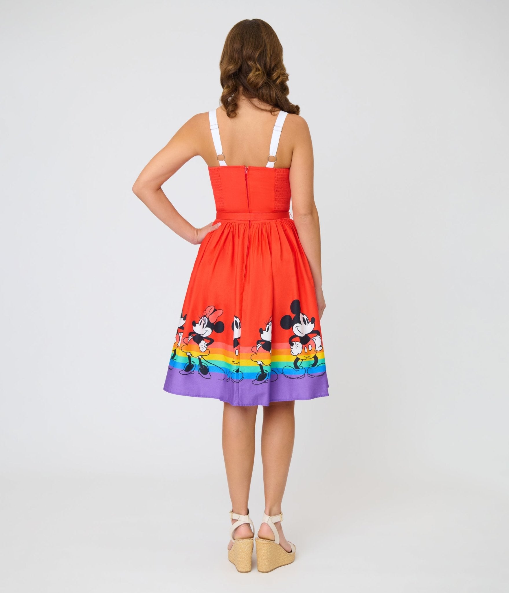 Disney Pride Collection by Unique Vintage Mickey & Minnie Rainbow Rachel Swing Dress - Unique Vintage - Womens, DRESSES, SWING