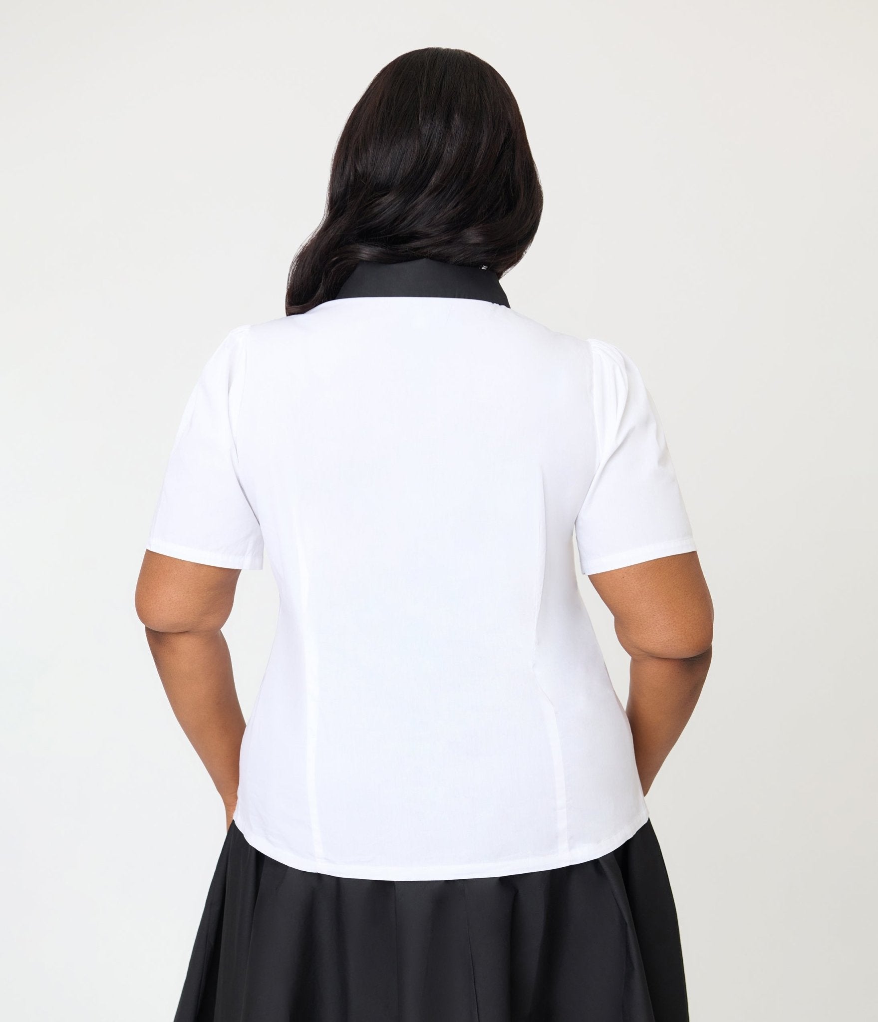 Disney Pride Collection by Unique Vintage Plus Size White Mickey Rainbow Pocket Collared Blouse - Unique Vintage - Womens, TOPS, WOVEN TOPS
