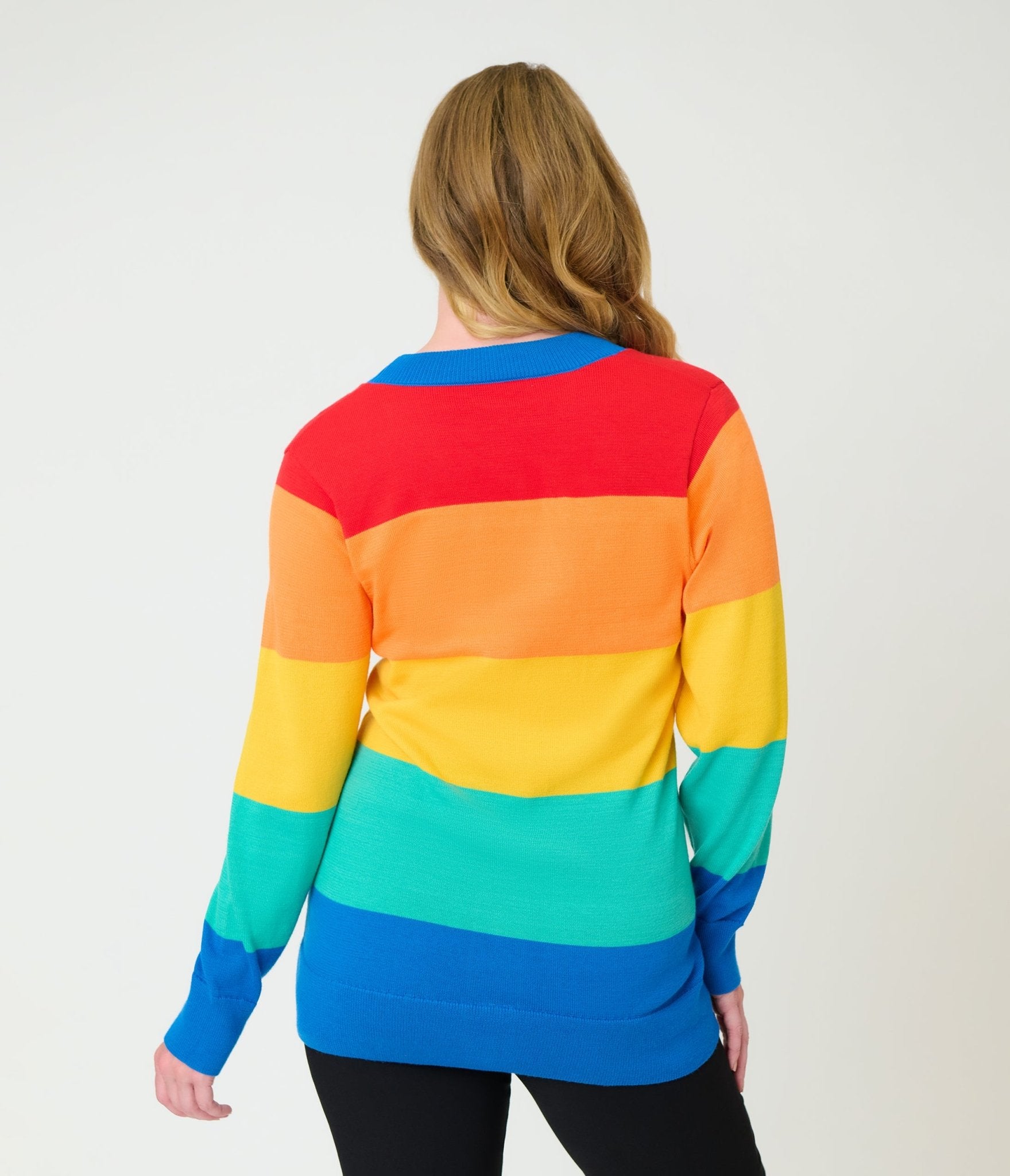 Disney Pride Collection by Unique Vintage Rainbow Mickey Button Cardigan - Unique Vintage - Womens, TOPS, SWEATERS