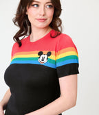 Disney Pride Collection by Unique Vintage Rainbow & Mickey Embroidery Puff Sleeve Sweater - Unique Vintage - Womens, TOPS, SWEATERS