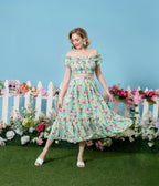Disney Princess Collection by Unique Vintage Green Gingham Tiered Midi Skirt - Unique Vintage - Womens, BOTTOMS, SKIRTS
