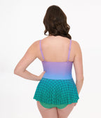 Disney Princess Collection by Unique Vintage Mermaid Ombre Skirted One Piece Swimsuit - Unique Vintage - Womens, SWIM, 1 PC