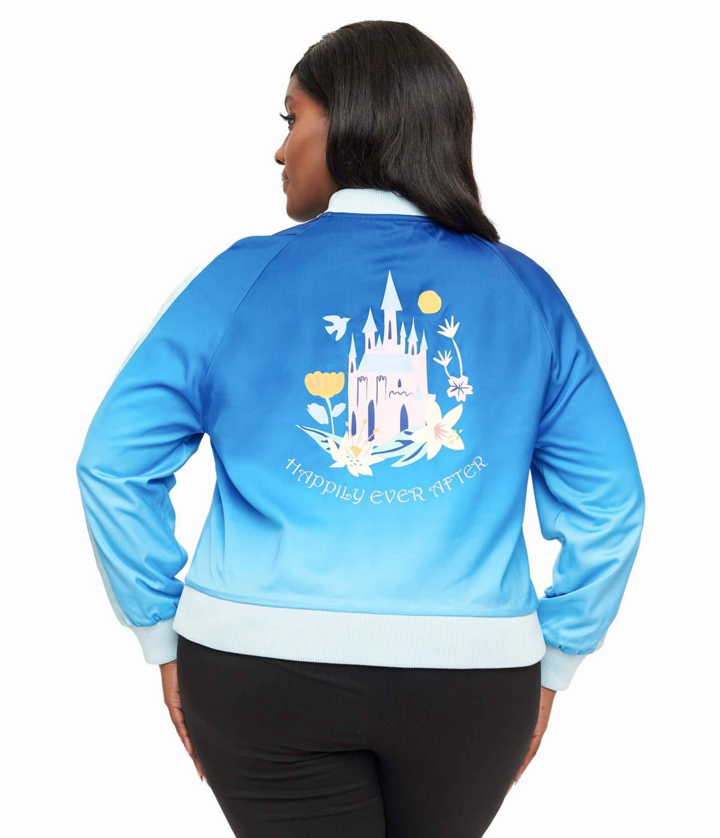 Disney Princess Collection by Unique Vintage Plus Cinderella Blue Bomber Jacket - Unique Vintage - Womens, TOPS, OUTERWEAR