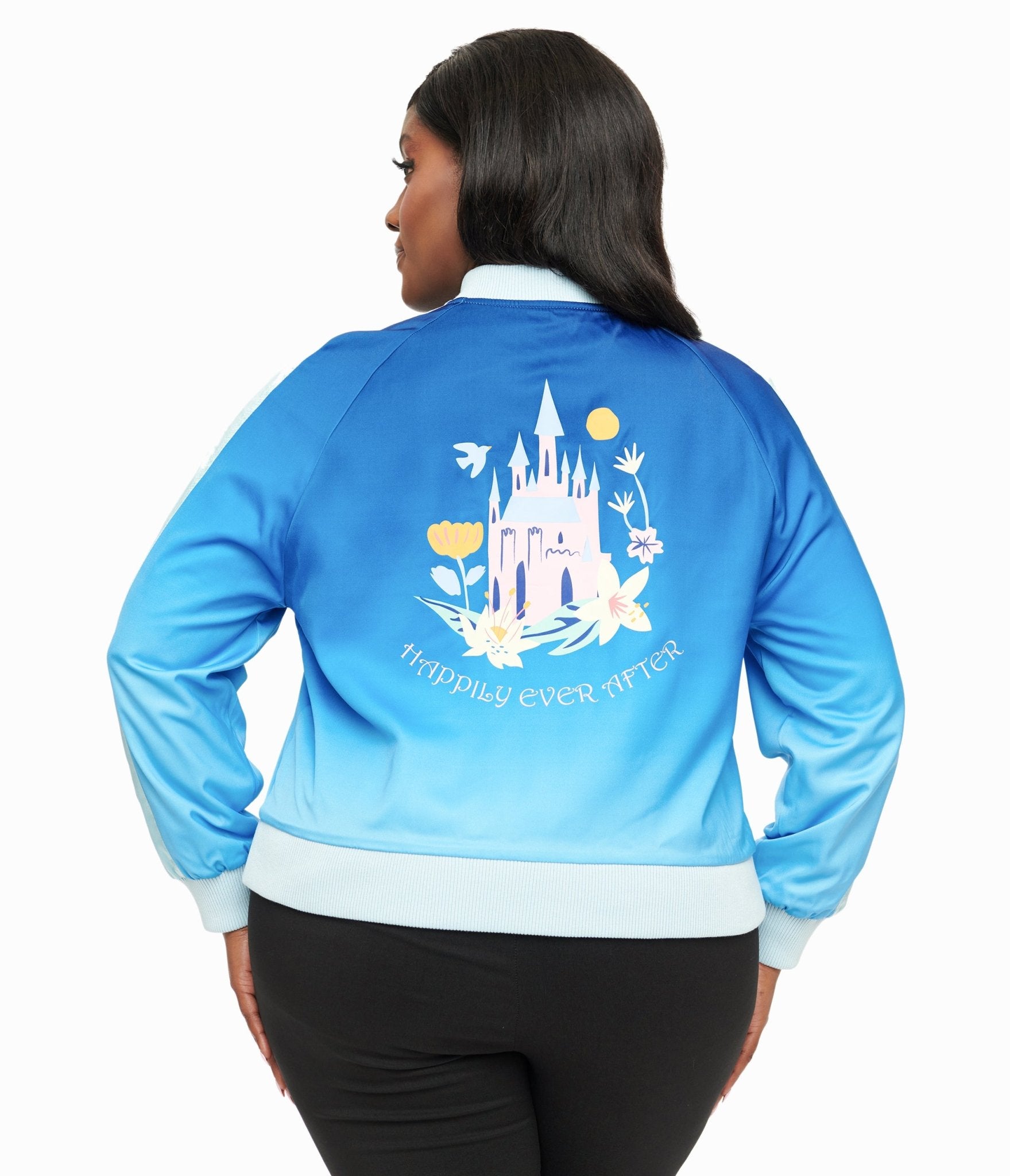 Disney Princess Collection by Unique Vintage Plus Cinderella Blue Bomber Jacket - Unique Vintage - Womens, TOPS, OUTERWEAR