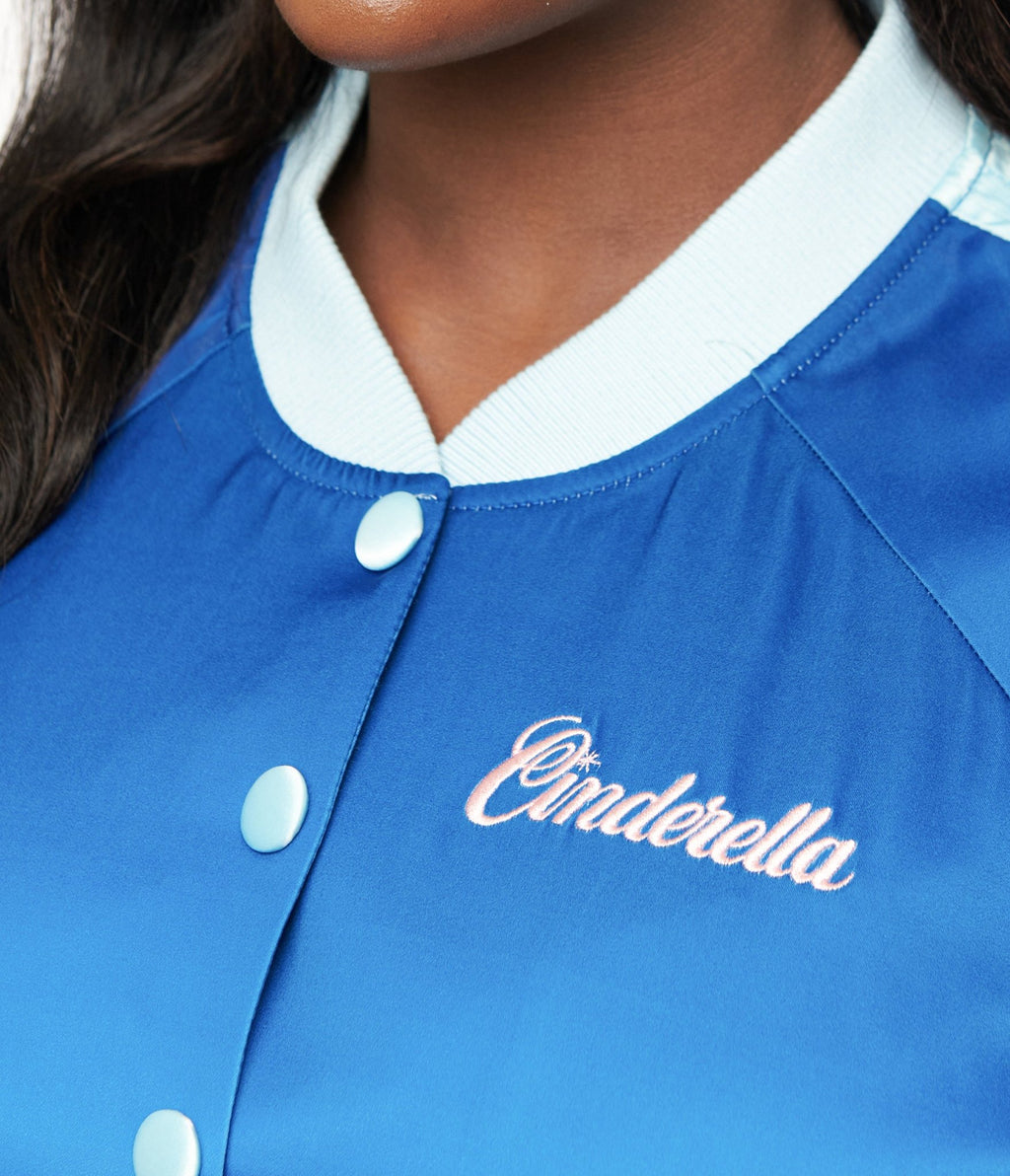 Disney Princess Collection by Unique Vintage Plus Cinderella Blue Bomber Jacket - Unique Vintage - Womens, TOPS, OUTERWEAR