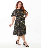 Disney Princess Collection by Unique Vintage Plus Size Gold Princess Celestial Swing Dress - Unique Vintage - Womens, DRESSES