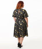 Disney Princess Collection by Unique Vintage Plus Size Gold Princess Celestial Swing Dress - Unique Vintage - Womens, DRESSES