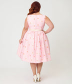 Disney Princess Collection by Unique Vintage Plus Size Pink Princess Sleeveless Swing Dress - Unique Vintage - Womens, DRESSES, SWING