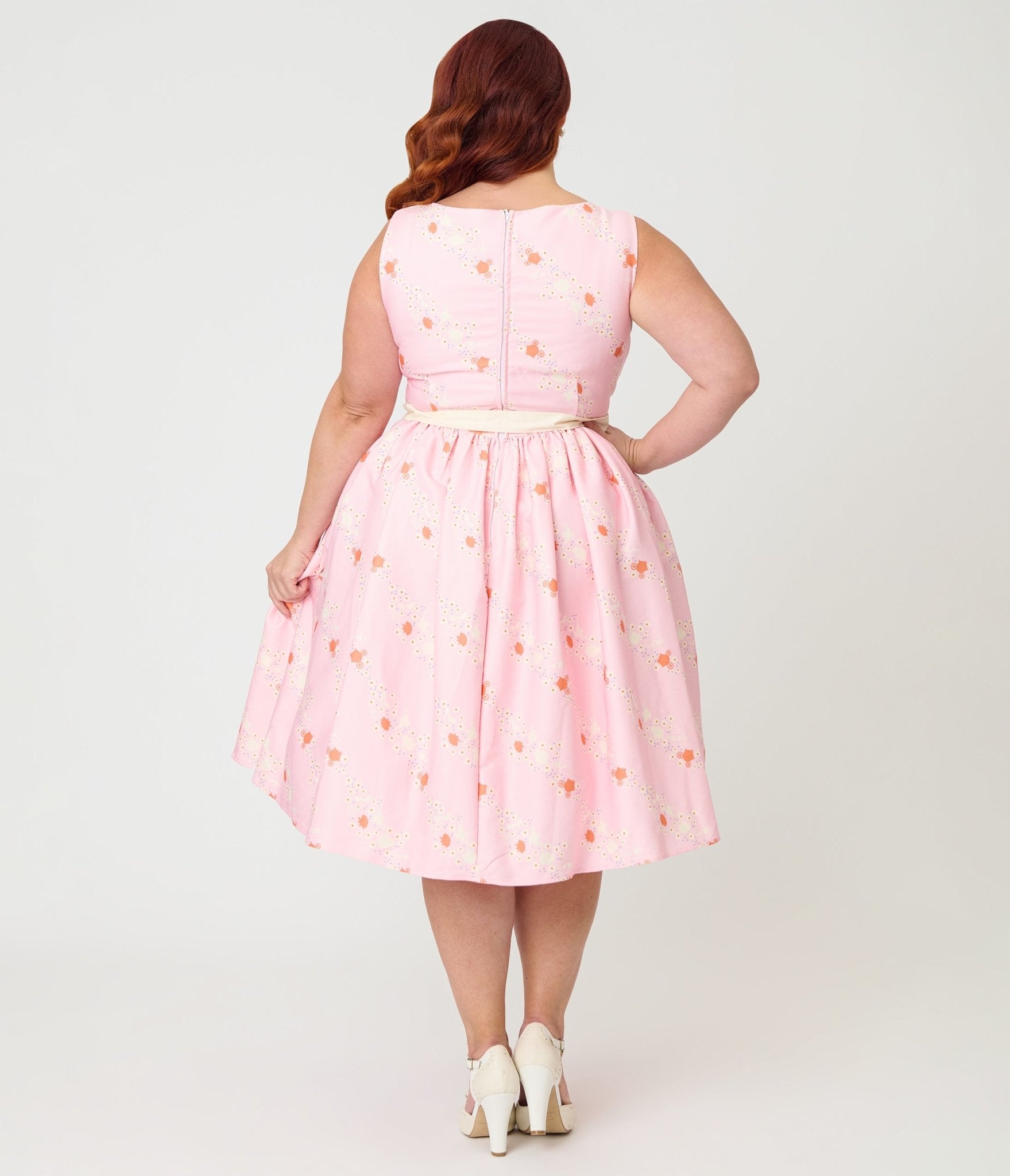 Disney Princess Collection by Unique Vintage Plus Size Pink Princess Sleeveless Swing Dress - Unique Vintage - Womens, DRESSES, SWING
