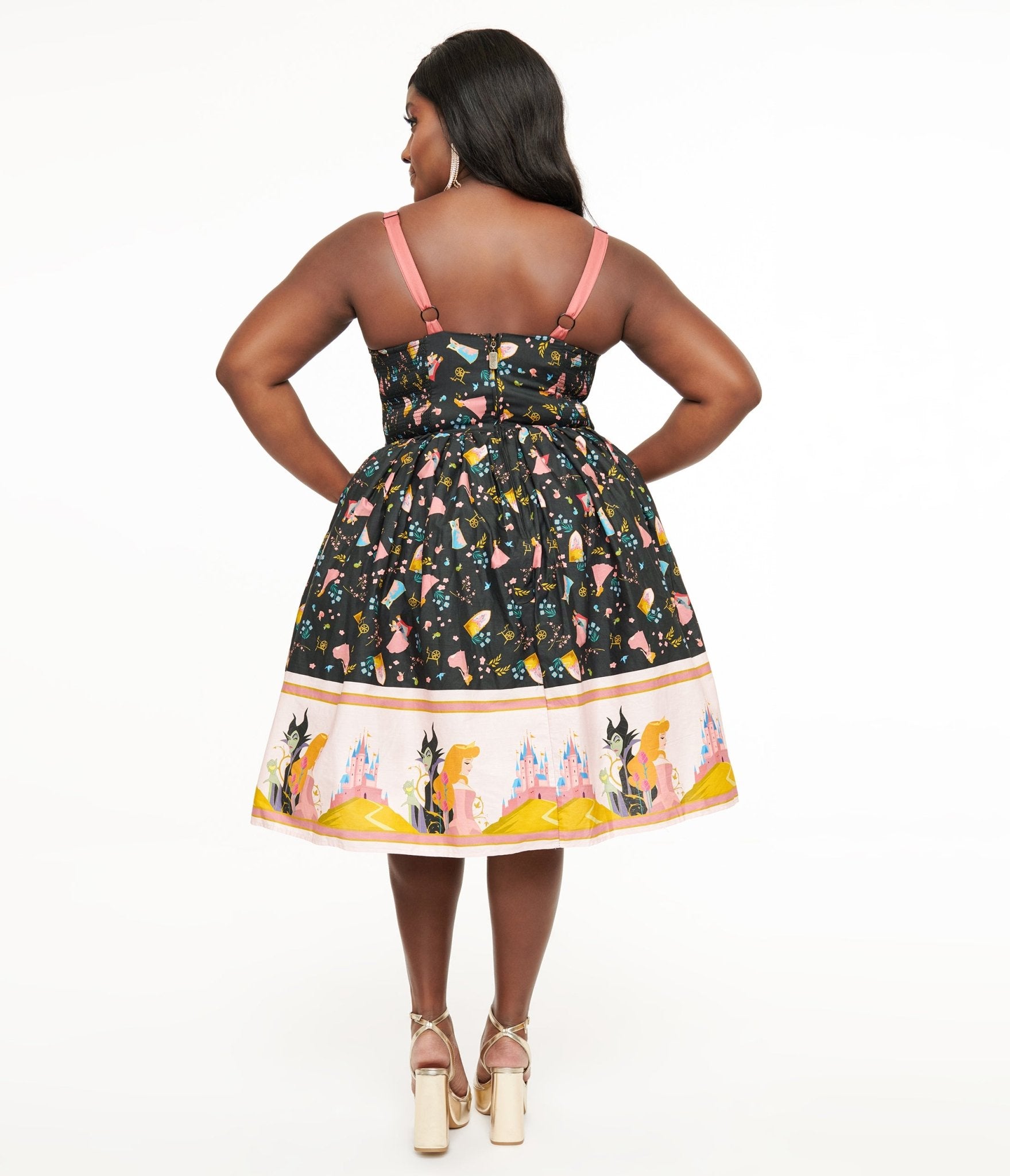 Disney Princess Collection by Unique Vintage Plus Sleeping Beauty Print Swing Dress - Unique Vintage - Womens, DRESSES, SWING