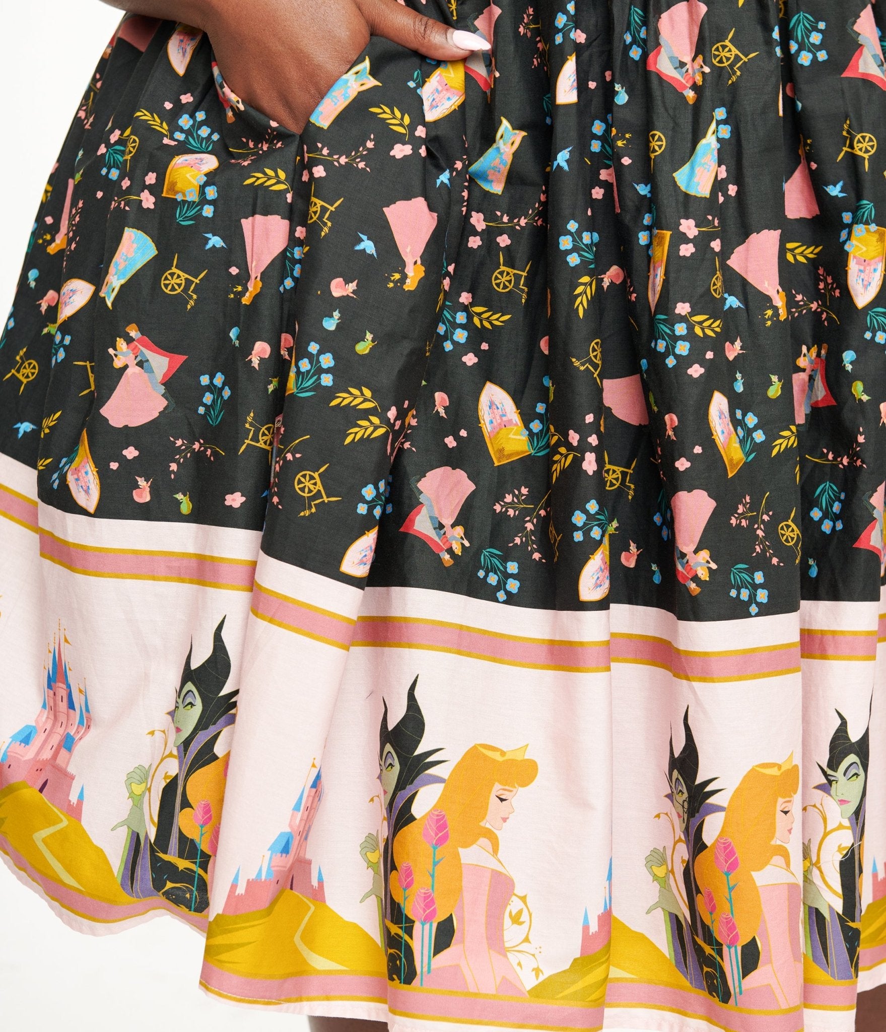 Disney Princess Collection by Unique Vintage Plus Sleeping Beauty Print Swing Dress - Unique Vintage - Womens, DRESSES, SWING