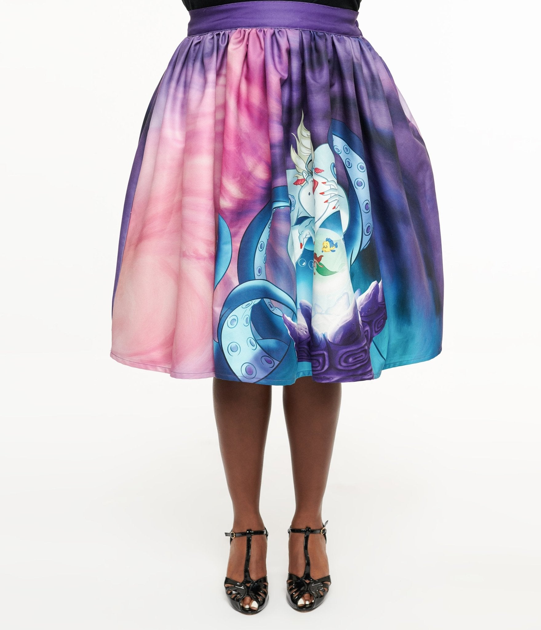 Disney Princess Collection by Unique Vintage Plus Ursula & Ariel Swing Skirt - Unique Vintage - Womens, BOTTOMS, SKIRTS
