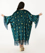Disney Princess Collection by Unique Vintage Teal & Gold Royal Palace Velvet Fringe Kimono