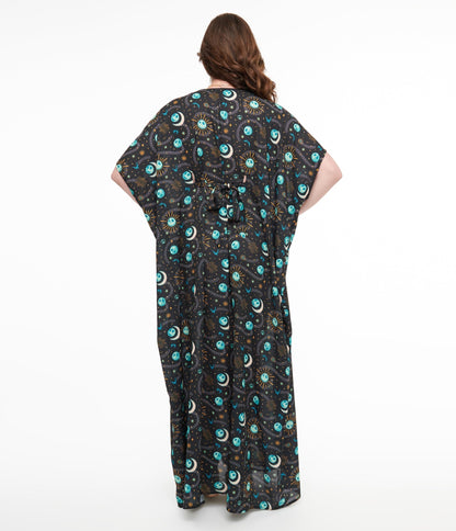 Disney The Nightmare Before Christmas by Unique Vintage Black Celestial Nightmare Before Christmas Caftan Dress - CAFTAN