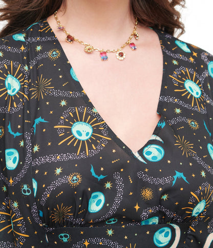 Disney The Nightmare Before Christmas by Unique Vintage Black Celestial Nightmare Before Christmas Caftan Dress - CAFTAN