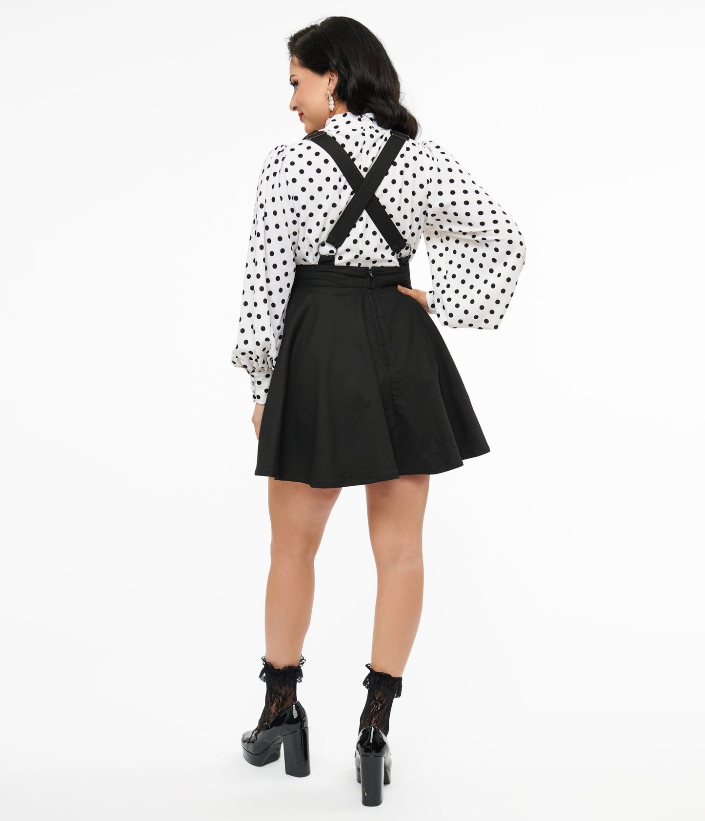 Disney Nightmare Before Christmas by Unique Vintage Black Nightmare Before Christmas Brionne Pinafore Skirt - Unique Vintage