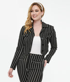 Disney The Nightmare Before Christmas by Unique Vintage Black & White Stripe Jack Skellington Western Jacket - OUTERWEAR