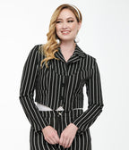Disney The Nightmare Before Christmas by Unique Vintage Black & White Stripe Jack Skellington Western Jacket - OUTERWEAR