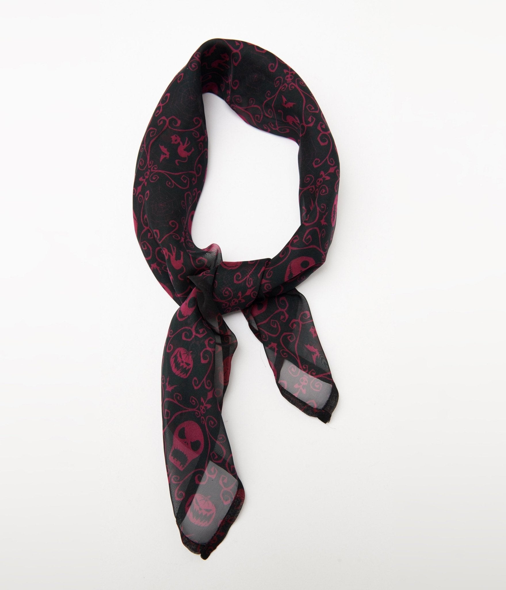 Disney Nightmare Before Christmas by Unique Vintage Eggplant Jack Skellington Hair Scarf - Unique Vintage - Womens, HAIR