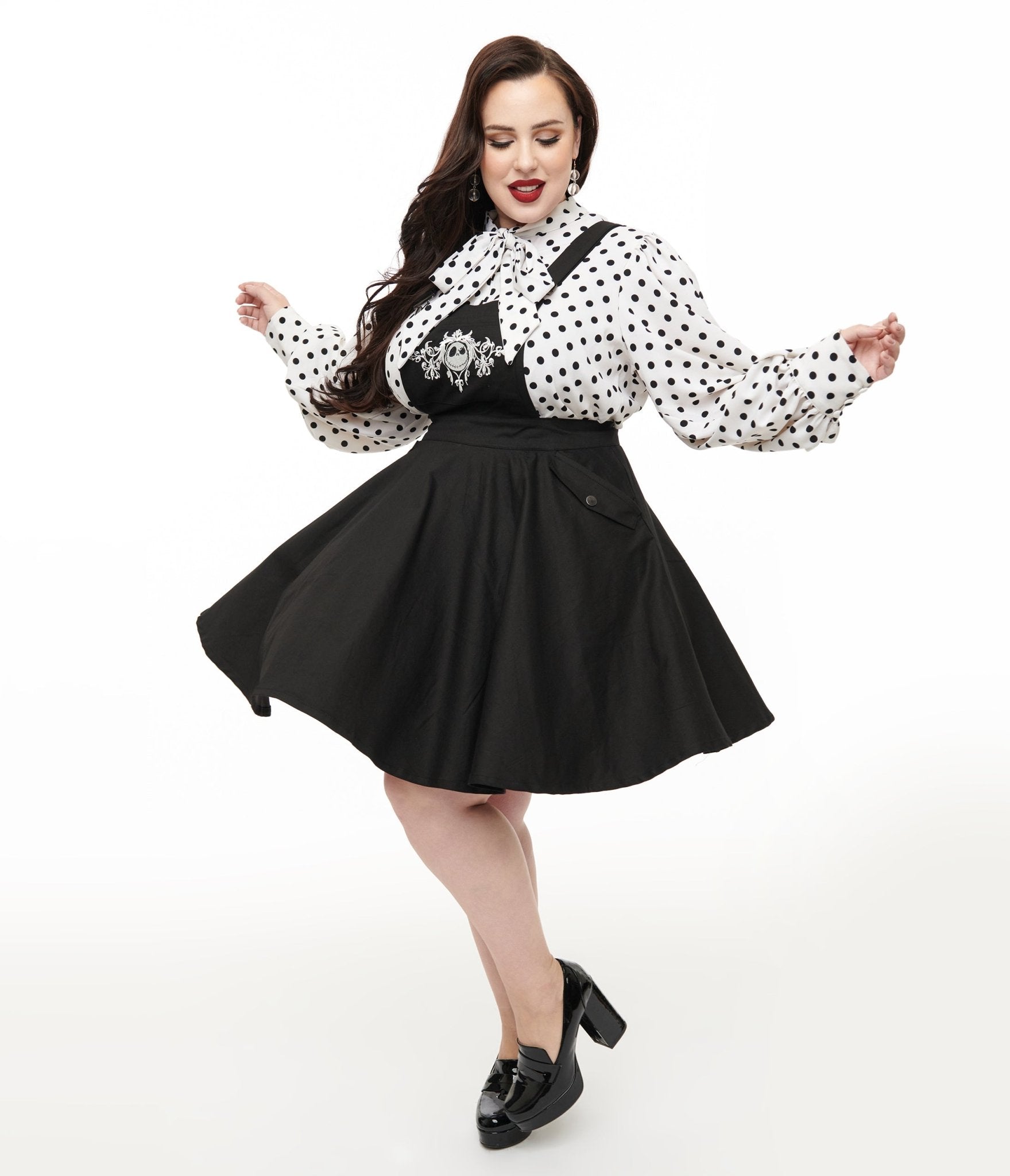 Disney Nightmare Before Christmas by Unique Vintage Plus Size Nightmare Before Christmas Pinafore Skirt - Unique Vintage