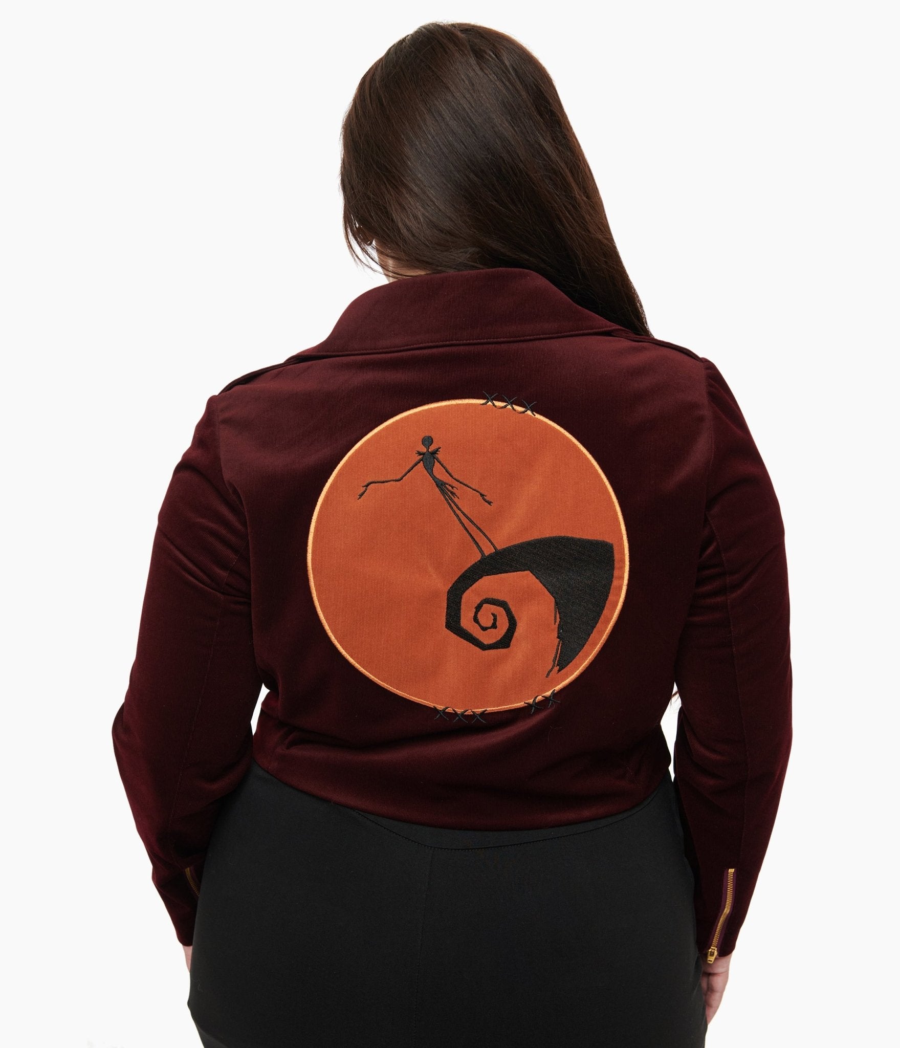 Disney The Nightmare Before Christmas by Unique Vintage Plus Size Burgundy Velvet Jacket - Unique Vintage - Womens, OUTERWEAR