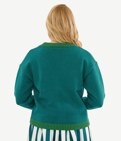 Disney The Nightmare Before Christmas by Unique Vintage Teal Deadly Night Shade Cardigan - Unique Vintage - Womens, SWEATERS