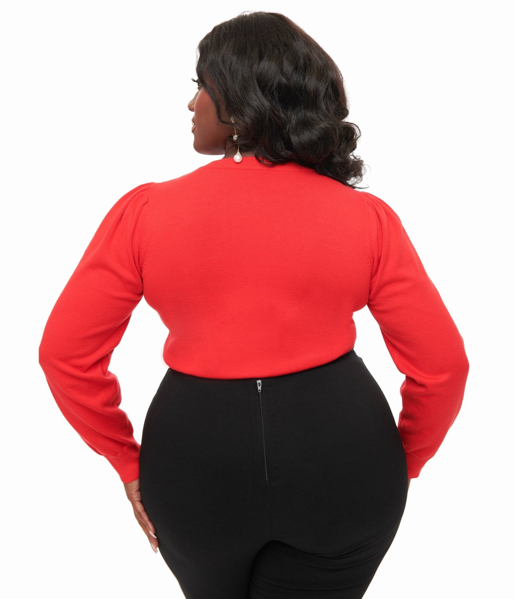Disney Valentine Collection by Unique Vintage Plus Size Red Cupid Mickey Embroidered Sweater - Unique Vintage - Womens, TOPS