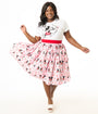 Disney Valentine Collection by Unique Vintage Plus Size Valentine Mickey & Minnie Cotton Swing Skirt