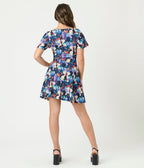 Disney Villains Collection by Unique Vintage Villain Print Flare Dress - Unique Vintage - Womens, DRESSES, FIT AND FLARE