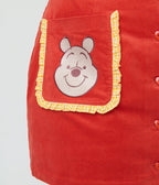 Disney Winnie the Pooh Collection by Smak Parlour Plus Size Red Embroidered Pocket Mini Skirt - Unique Vintage - Womens, BOTTOMS, SKIRTS