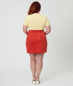Disney Winnie the Pooh Collection by Smak Parlour Plus Size Red Embroidered Pocket Mini Skirt - Unique Vintage - Womens, BOTTOMS, SKIRTS