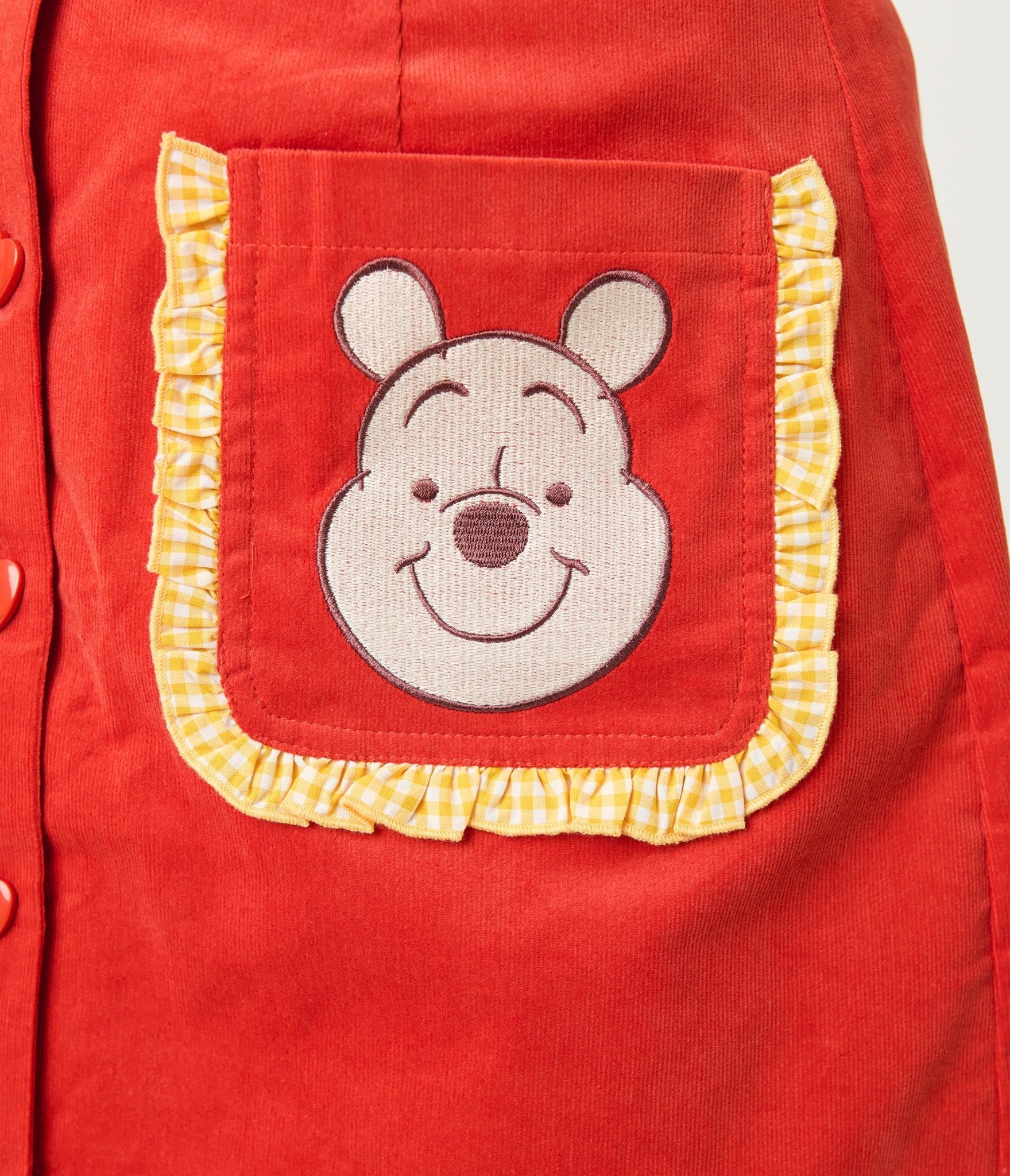 Disney Winnie the Pooh Collection by Smak Parlour Red Embroidered Pocket Mini Skirt - Unique Vintage - Womens, BOTTOMS, SKIRTS