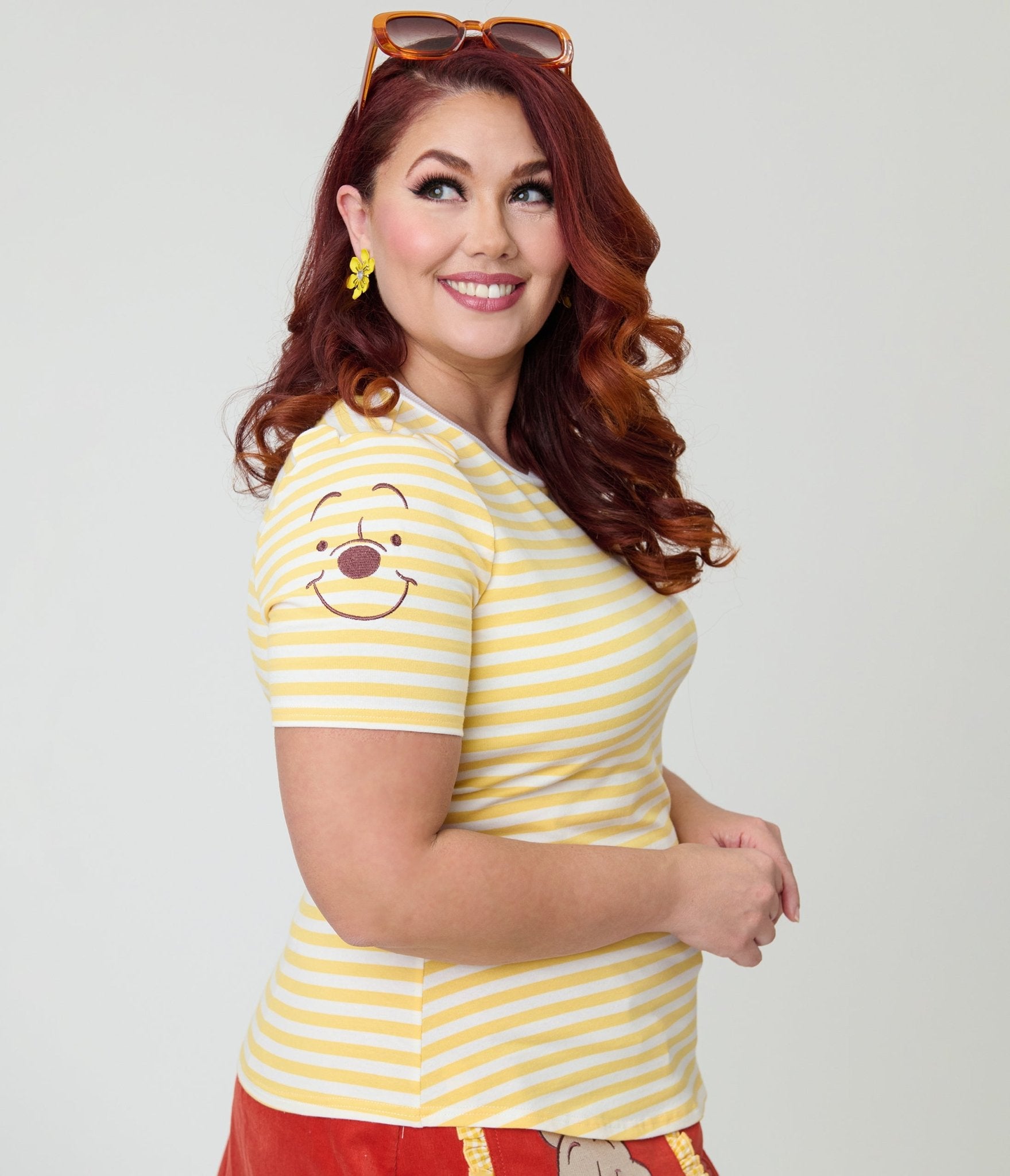 Disney Winnie the Pooh Collection by Unique Vintage Plus Size Yellow Stripe Back to Basics Top - Unique Vintage - Womens, TOPS, KNIT TOPS
