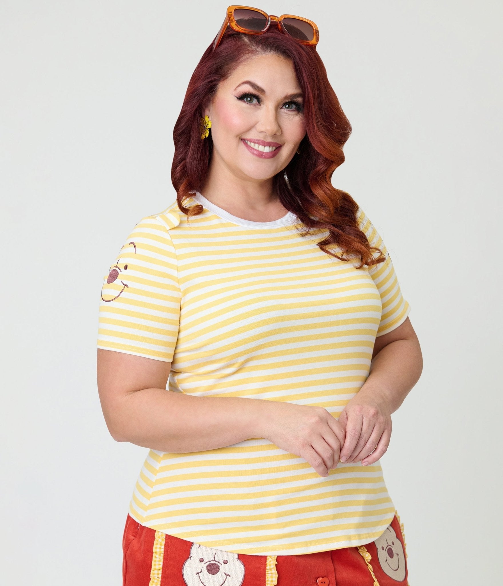 Disney Winnie the Pooh Collection by Unique Vintage Plus Size Yellow Stripe Back to Basics Top - Unique Vintage - Womens, TOPS, KNIT TOPS