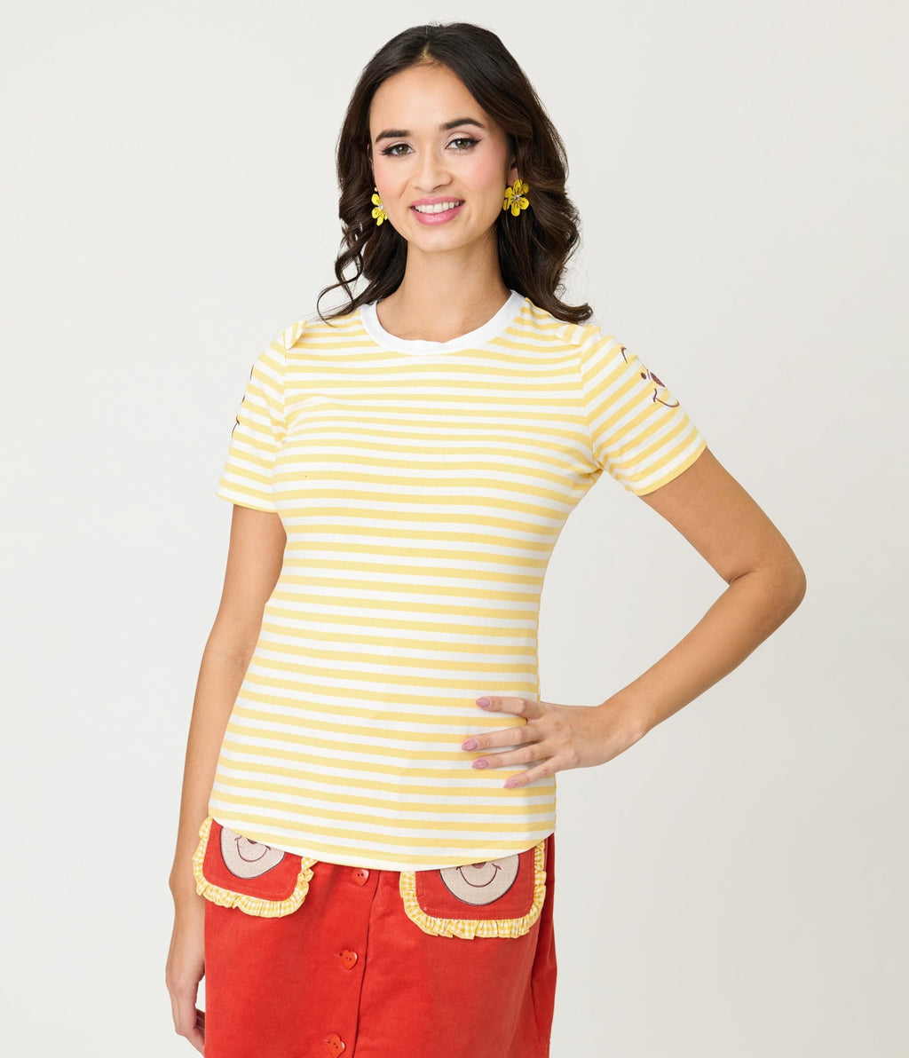 Disney Winnie the Pooh Collection by Unique Vintage Yellow Stripe Back to Basics Top - Unique Vintage - Womens, TOPS, KNIT TOPS