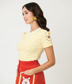 Disney Winnie the Pooh Collection by Unique Vintage Yellow Stripe Back to Basics Top - Unique Vintage - Womens, TOPS, KNIT TOPS