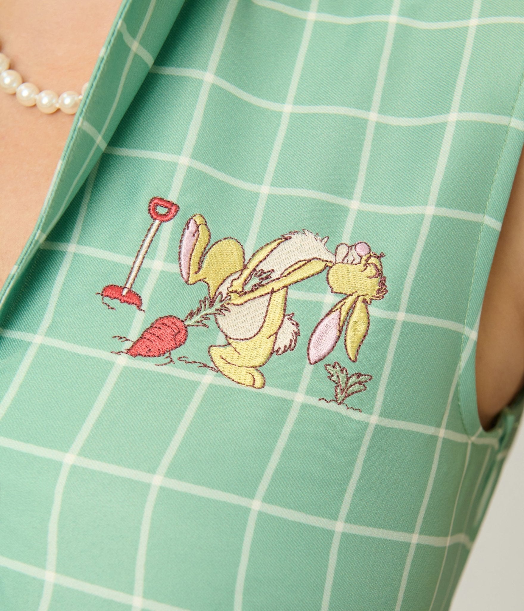 Disney Winnie the Pooh x Unique Vintage Green Plaid Edith Swing Dress