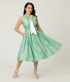 Disney Winnie the Pooh x Unique Vintage Green Plaid Edith Swing Dress - Unique Vintage - Womens, DRESSES, SWING