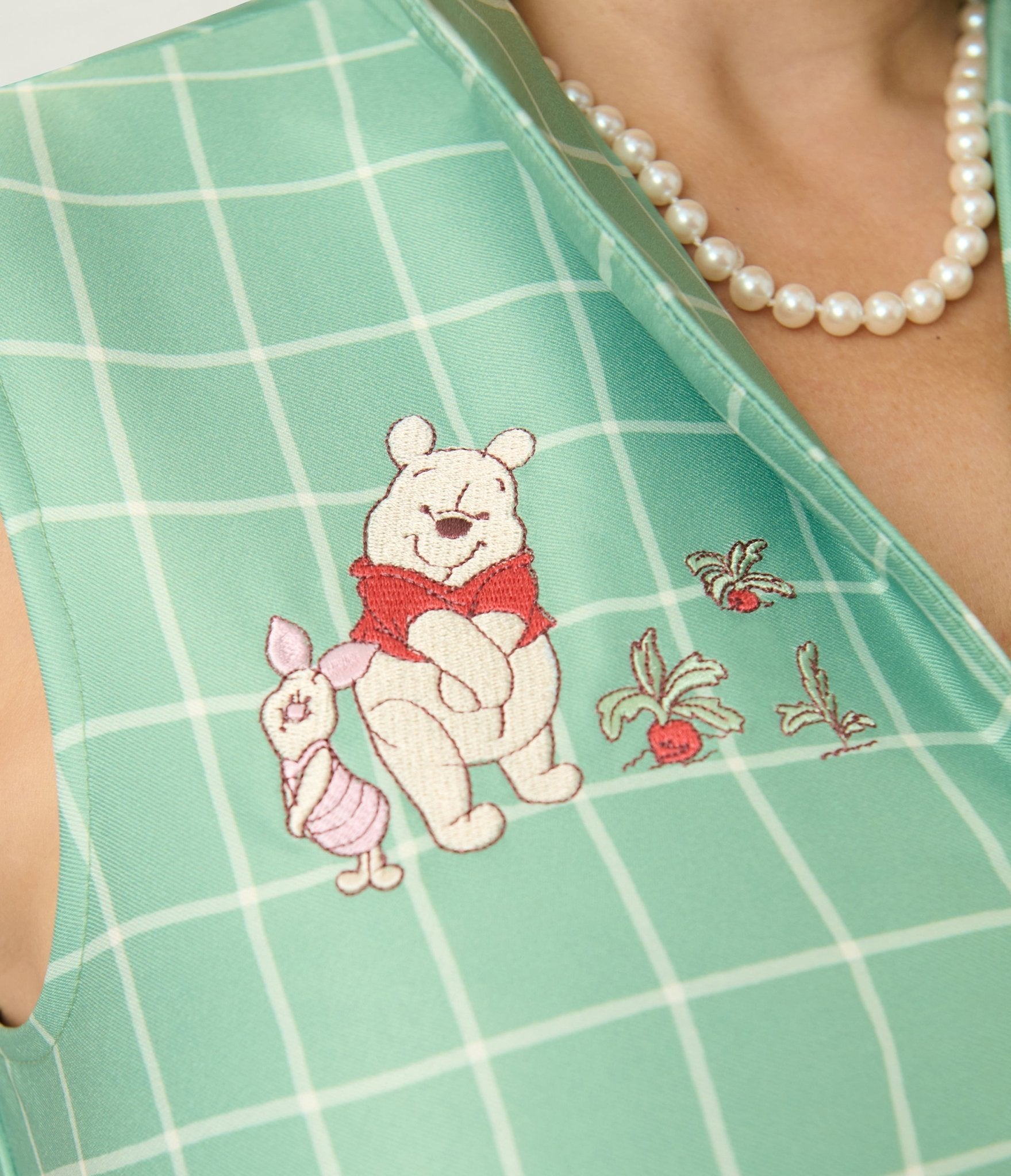 Disney Winnie the Pooh x Unique Vintage Green Plaid Edith Swing Dress - Unique Vintage - Womens, DRESSES, SWING