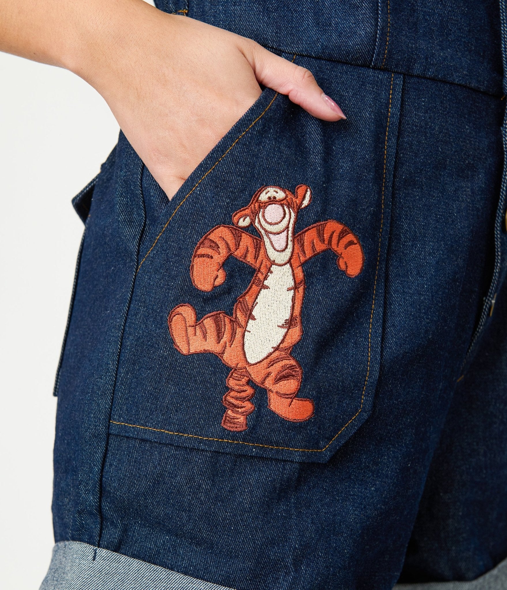 Disney Winnie the Pooh x Unique Vintage Tigger Denim Romper - Unique Vintage - Womens, BOTTOMS, ROMPERS AND JUMPSUITS
