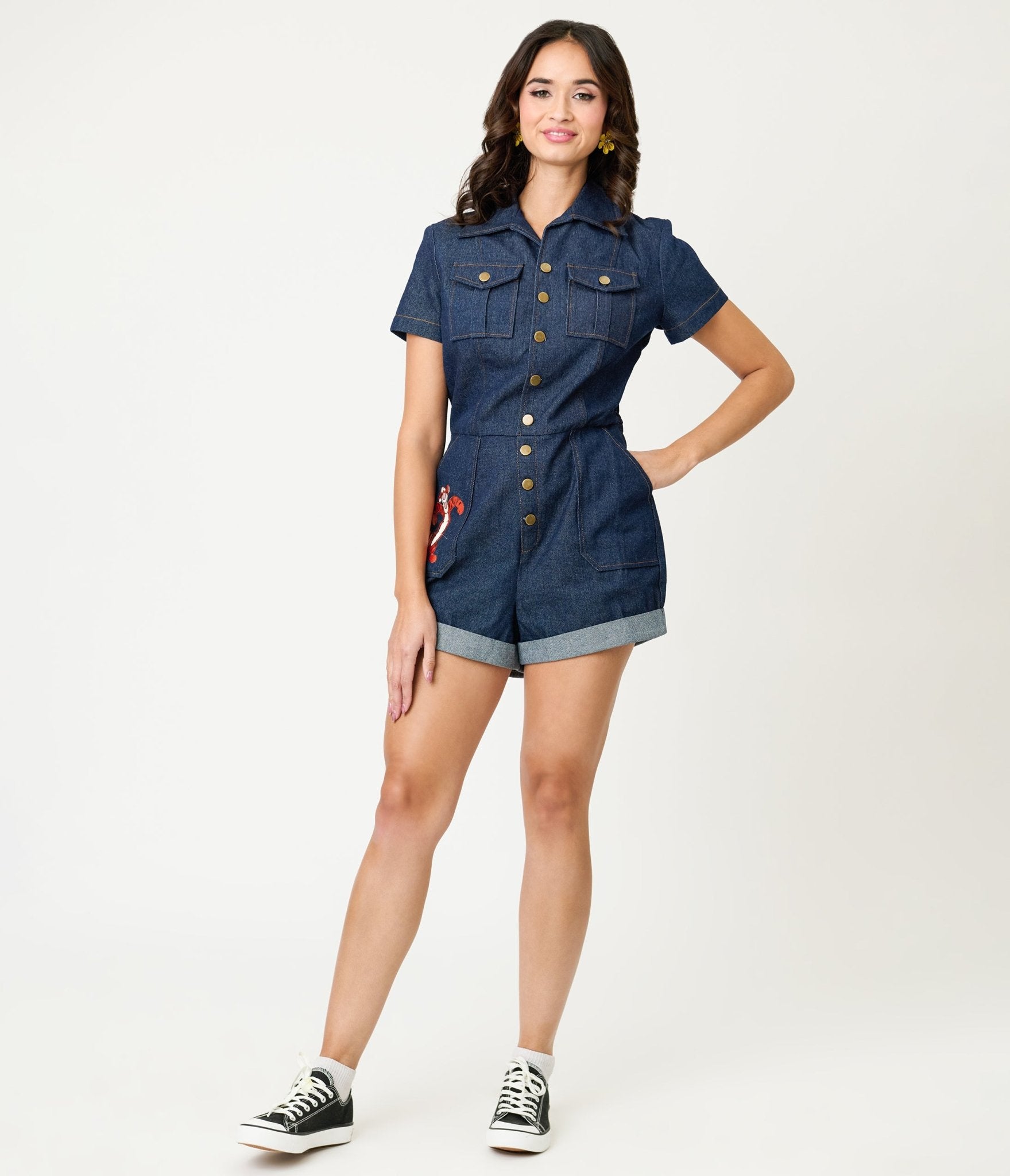 winnie the pooh denim dress Disney Winnie the Pooh x Unique Vintage Tigger Denim Romper