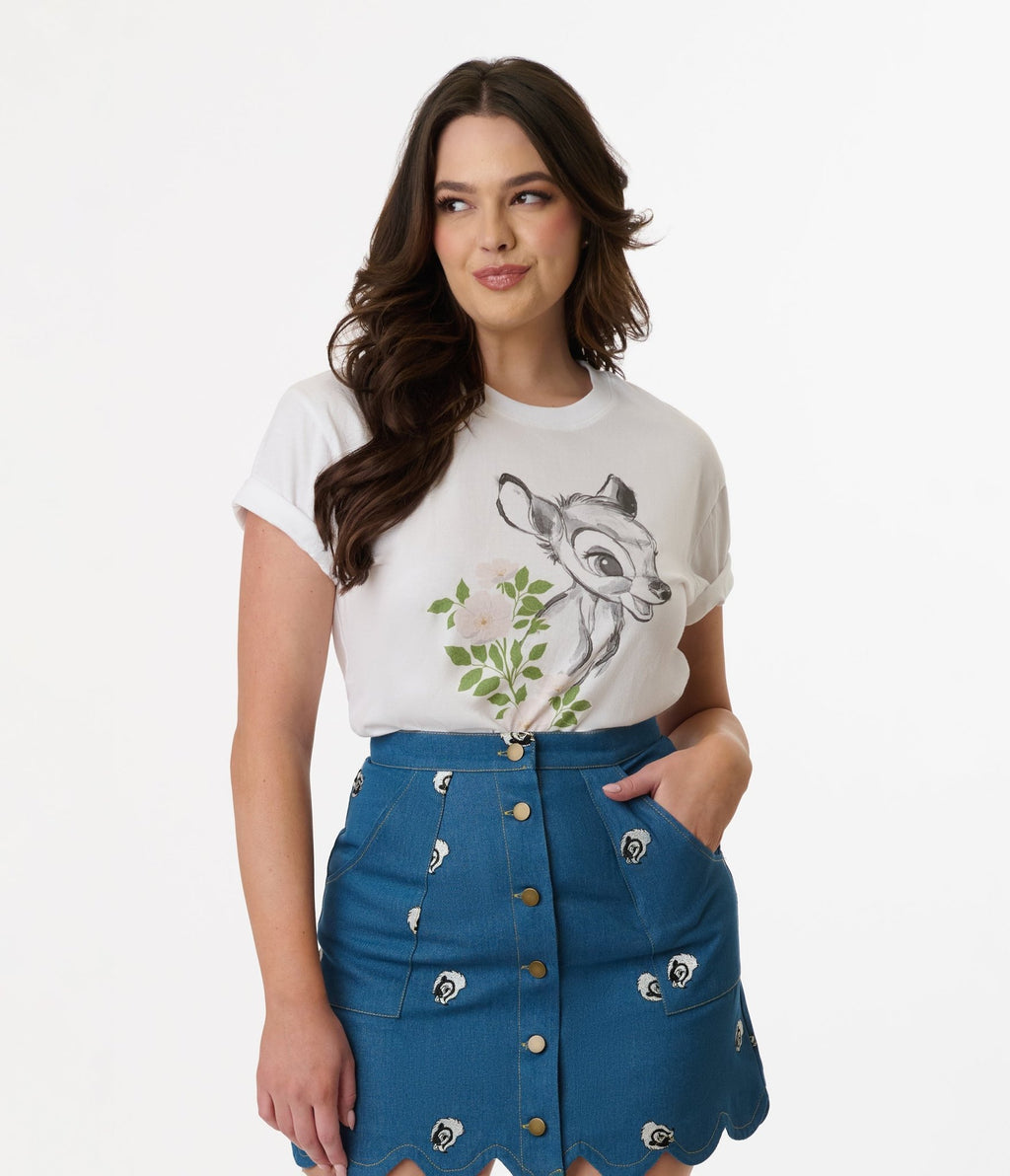 Disney's Bambi Collection by Unique Vintage Bambi Cotton Unisex Graphic Tee - Unique Vintage - Womens, GRAPHIC TEES, TEES
