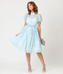 Disney's Cinderella Collection by Unique Vintage Cinderella The Clock Strikes Midnight Blue Swing Dress