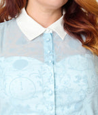 Disney's Cinderella Collection by Unique Vintage Plus Clock Strikes Midnight Blue Swing Dress - Unique Vintage - Womens DRESS