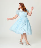 Disney's Cinderella Collection by Unique Vintage Plus Clock Strikes Midnight Blue Swing Dress - Unique Vintage - Womens DRESS