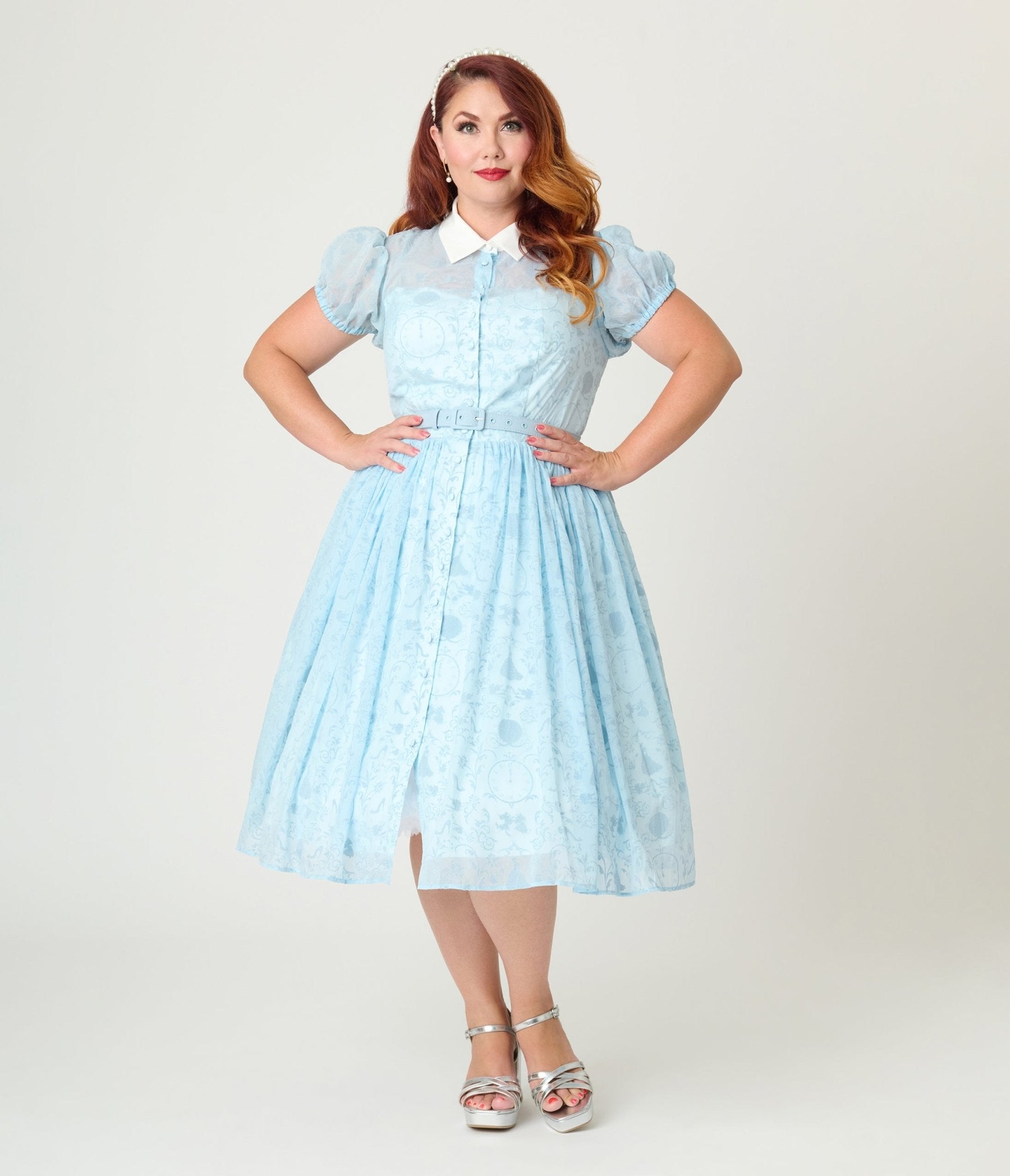 Disney's Cinderella Collection by Unique Vintage Plus Clock Strikes Midnight Blue Swing Dress - Unique Vintage - Womens DRESS